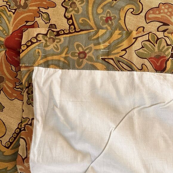 POTTERY BARN SIMONE Palampore Curtains 2 Panels Floral Linen Blend 50 x 96 Lined - Picture 10 of 11